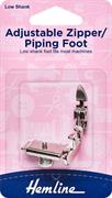 HEMLINE HANGSELL - Adjustable Zipper/Piping Foot, Low Shank